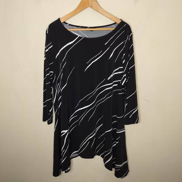 Alfani Tunic Stretch Jersey Knit Sharkbite Hem Pullover - Picture 8 of 9